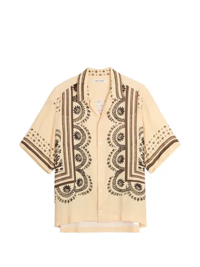 Cmmn Swdn Ted Graphic-print Short-sleeve Shirt In Neutral