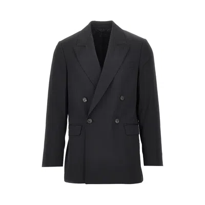 Cmmn Swdn 'vigar' Double-breasted Jacket In Black