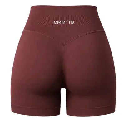 Cmmttd Women's Brown Seamless Sculpt Short - Chestnut