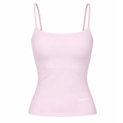 Cmmttd Women's Pink Soft Form Strappy Mid Tank - Rosewater