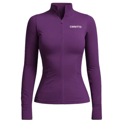 Cmmttd Women's Purple Seamless Sculpt Zip-up Jacket - Plum