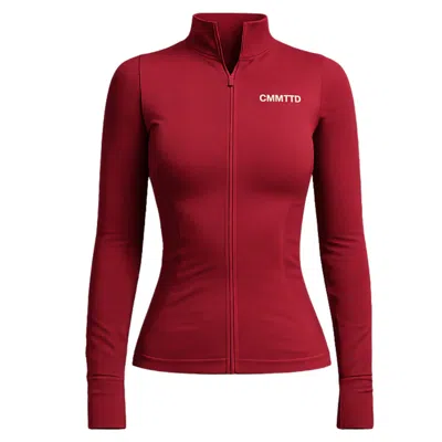 Cmmttd Women's Red Seamless Sculpt Zip-up Jacket - Burgundy