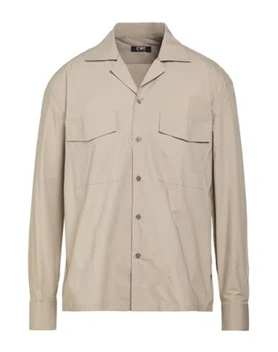 C'n'c' Costume National Man Shirt Beige Size 38 Cotton, Elastane In Brown