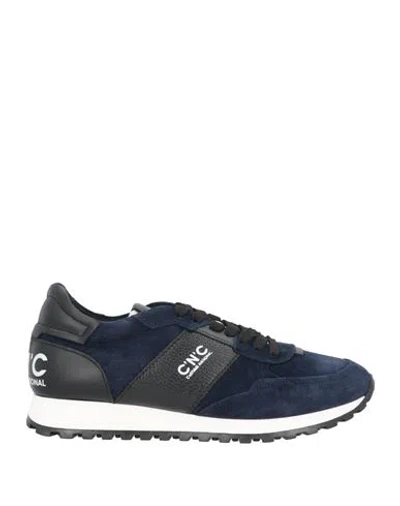 C'n'c' Costume National Man Sneakers Navy Blue Size 8 Soft Leather