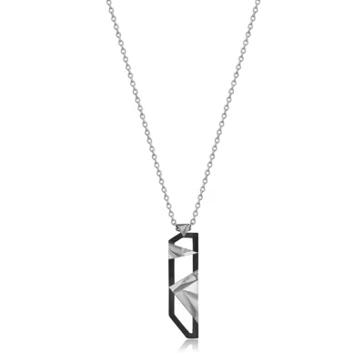 C|nd|n By Candan Balto Black Reflection Silver Men Necklace In Metallic
