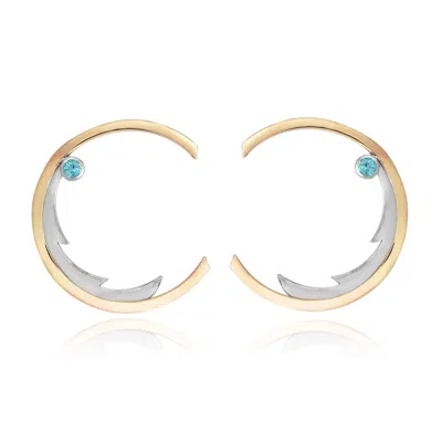 C|nd|n By Candan Balto Women's Gold On The Beach Silver Side Earrings