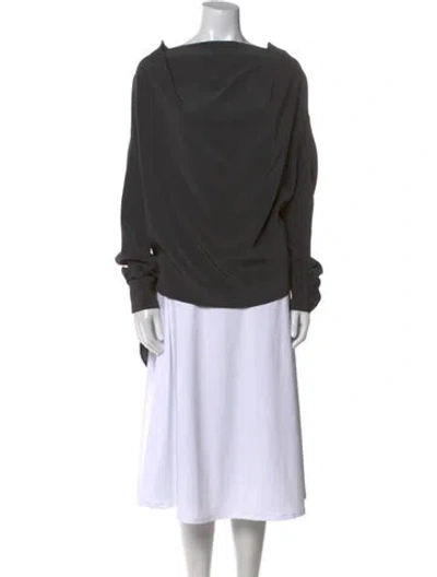 Pre-owned Co 2019 Satin Blouse In Gray