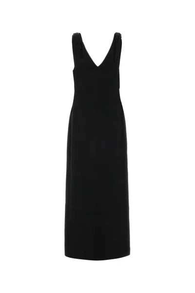 Co V-neck Midi Dress In Black