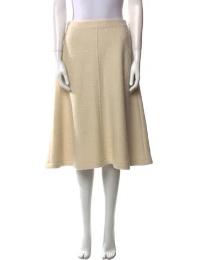 Pre-owned Co Alpaca Knee-length Skirt In Neutral