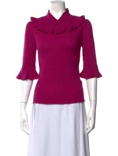 Pre-owned Co Alpaca Mock Neck Sweater In Purple