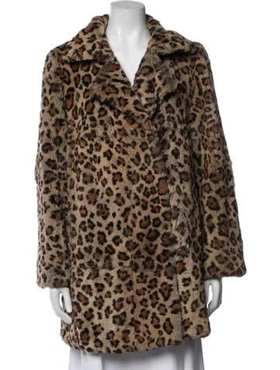 Pre-owned Co Animal Print Faux Fur At In Neutrals