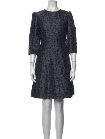 Pre-owned Co Animal Print Knee-length Dress In Grey/metallic