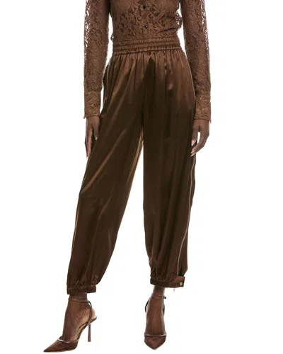 Co Articulated Vented Silk Pant In Brown