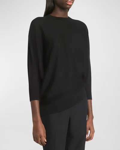 Co Asymmetric Dolman-sleeve Cashmere Knit Sweater In Black