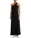 Co Twisted Knot One-shoulder Maxi Dress In Black