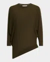 Co Asymmetrical Cashmere Knit Pullover In Green