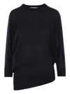 Co Asymmetric Dolman-sleeve Cashmere Knit Sweater In Black
