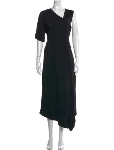 Pre-owned Co Asymmetrical Long Dress In Black