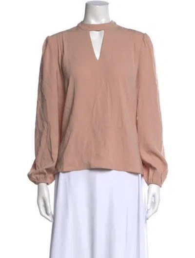 Pre-owned Co Asymmetrical Long Sleeve Top In Pink