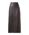 Co Paneled Leather Maxi Skirt In Black