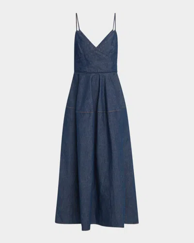 Co Basque Chambray Midi Dress
