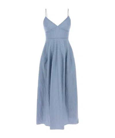 Co Basque Midi Dress In Blue