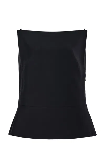Co Bateau Crepe Top In Black