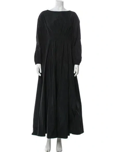 Pre-owned Co Bateau Neckline Long Dress In Black