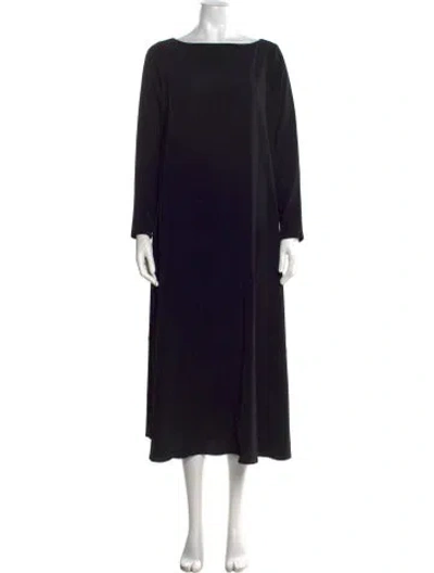 Pre-owned Co Bateau Neckline Long Dress In Black