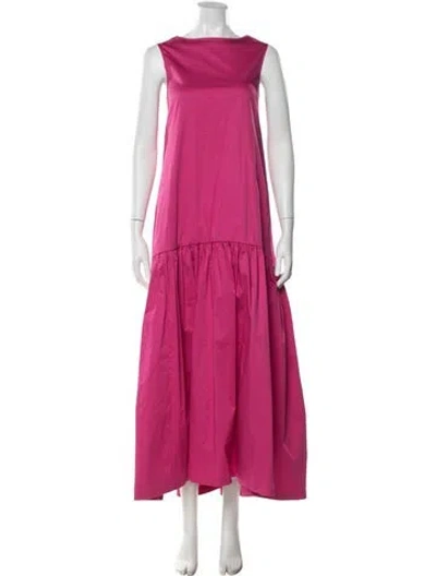 Pre-owned Co Bateau Neckline Long Dress In Pink