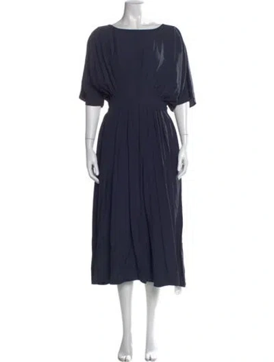 Pre-owned Co Bateau Neckline Long Dress W/ Tags In Blue