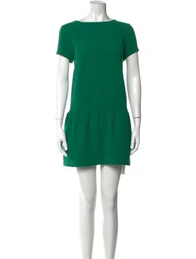 Pre-owned Co Bateau Neckline Mini Dress In Green