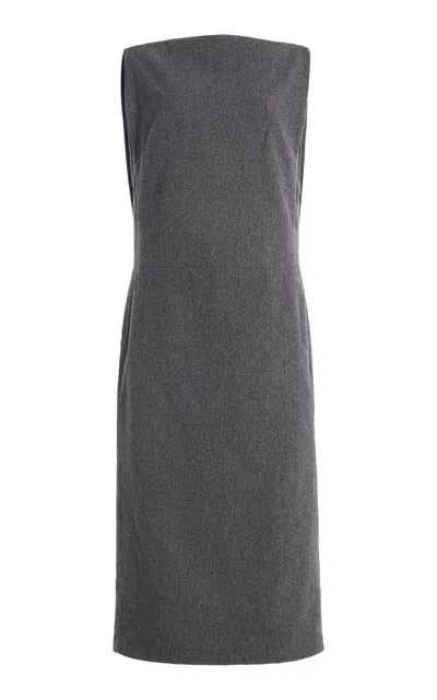 Co Bateau Wool Cashmere Dress In Gray