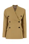 Co Beige Visse Blend Blazer In Brown