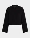 Co Cropped Button Front Shirt In Black