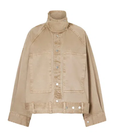 Co Belted Tton-gabardine Jacket In Brown