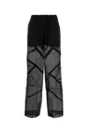 Co Sheer-panelled Wide-leg Trousers In Black
