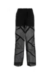 Co Sheer-panelled Wide-leg Trousers In Black