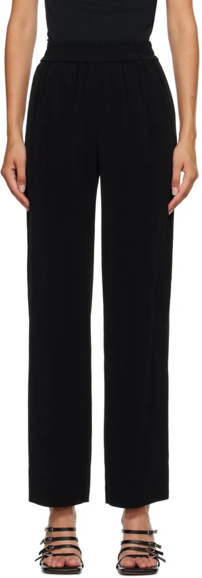 Co Black Elasticized Trousers In 001 Black