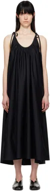 Co Sleeveless Gathered Maxi Shift Dress In 001 Black