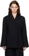 Co Black Layered Double Breasted Blazer In 001 Black
