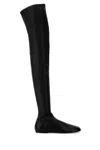 Co Knee High Flat Sole Leather Boots In Black