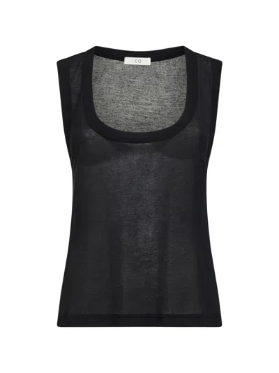 Co Black Slub Jersey Loose Tank Top