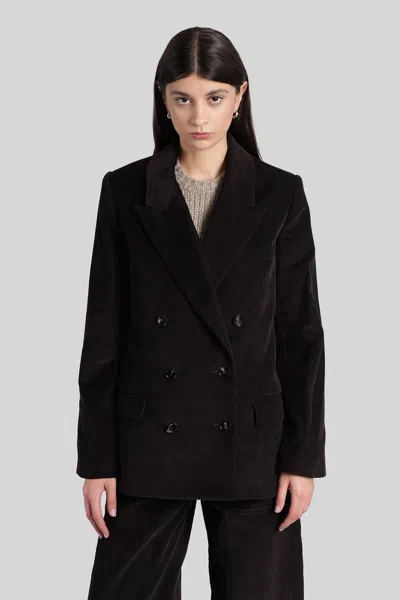 CO BLAZER IN BROWN COTTON