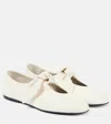 Co Bow-detailed Leather Flats In Weiss