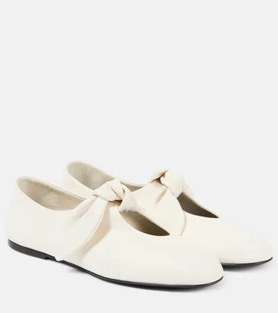 CO BOW-DETAIL LEATHER FLATS