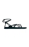 Co Braided Leather Gladiator Sandals In Black