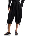 Co Braies Silk Wide-leg Crop Cargo Pants In Black