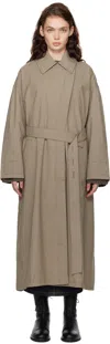 Co Brown Check Suiting Trench At In 962 Navy Multi