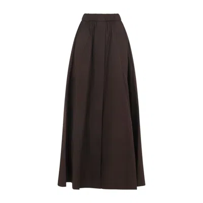 Co Elasticated-waistband Maxi Skirt In Brown
